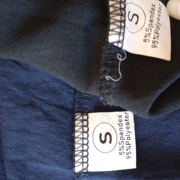 Set of 2 Qegar Long Sleeve Button-Down Blouse Shirt S Black Navy - Picture 3 of 7